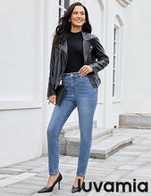 luvamia Skinny Jeans for Women Thin Fleece Lined High Waisted Front Yoke Fall Thermal Stretchy Denim Pants Warm Jeggings
