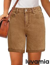 2025 Women's Casual Denim High Waist Pants Shorts Straight Leg Stretch Jeans