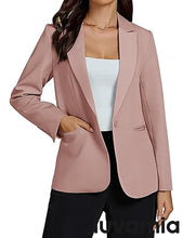 LUVAMIA Women's Classic Button Blazer Single Jacket Coat Long Sleeve