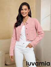 luvamia Cropped Jean Jacket Women Trendy Rhinestone Embellished Going Out Party Short Stretchy Trucker Denim Jackets
