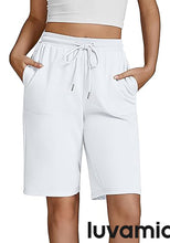 Women Shorts Below Knee Casual High Waisted Pocket Essentials Lounge Shorts
