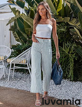 luvamia Stripe High Waist Wide Leg Jeans for Women