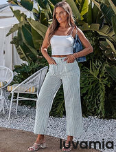 luvamia Stripe High Waist Wide Leg Jeans for Women