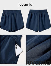 LUVAMIA Women's Brief High-Waisted Elastic-Waist Athletic Wide-Leg Shorts