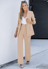 luvamia 2 Piece Outfits for Women Dressy Blazer Jackets High Waisted Straight Leg Pants Suits Set Business Casual Office