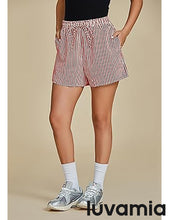 LUVAMIA Women's Casual Drawstring Relaxed Fit Belted Shorts