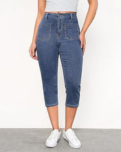 LUVAMIA Women's Casual Jegging Capri Denim Slim Straight High Waist Jeans