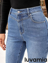 luvamia Skinny Jeans for Women Thin Fleece Lined High Waisted Front Yoke Fall Thermal Stretchy Denim Pants Warm Jeggings