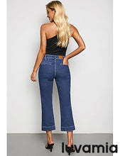 luvamia Capri Jeans for Women High Waisted Slim Straight Stretchy Denim Capris Pants Welt Pockets Casual Cropped Jeans