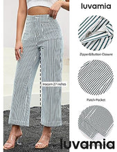 luvamia Stripe High Waist Wide Leg Jeans for Women