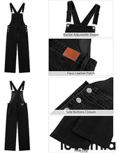 LUVAMIA Women's Denim Wide Leg Jumpsuit Side Snap Closure Five Pocket Utility