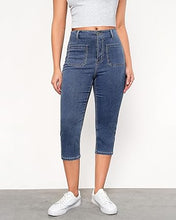 LUVAMIA Women's Casual Jegging Capri Denim Slim Straight High Waist Jeans
