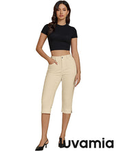 LUVAMIA Women Skinny Capri High Rise Denim Stretch Cropped Jeans