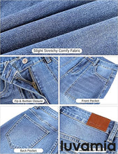 luvamia Bootcut Jeans for Women Trendy High Waisted Classic Boot Cut Stretchy Denim Pants Patch Pocket Trouser Jeans