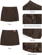 luvamia FleXclusive Skorts for Woman Leopard Cheetah Print Mini Skirt with Shorts High Waisted Trendy Cute Stretchy Side Slit Skort