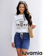 luvamia FleXclusive Jean Shorts for Women High Waisted Trendy Drawstring Stretchy Denim Shorts Summer Casual Jorts with Pockets