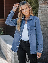 luvamia 2025 Jean Jackets for Women Fashion Oversized Button Down Denim Jacket Western Fall Shacket Jacket with Pockets