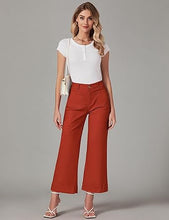 luvamia Wide Leg Jeans for Women Trendy High Waisted Flare Jeans Cropped Denim Pants Stretchy Baggy with Patch Pockets