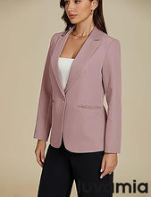 LUVAMIA Women's Classic Button Blazer Single Jacket Coat Long Sleeve
