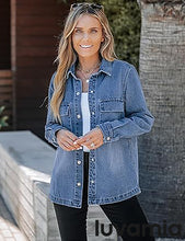 luvamia 2025 Jean Jackets for Women Fashion Oversized Button Down Denim Jacket Western Fall Shacket Jacket with Pockets