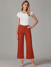luvamia Wide Leg Jeans for Women Trendy High Waisted Flare Jeans Cropped Denim Pants Stretchy Baggy with Patch Pockets