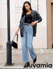 luvamia Flare Jeans for Women Thin Fleece Lined High Waisted Wide Leg Trendy Fall Stretchy Denim Pants Trouser Jeans