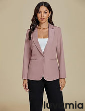 LUVAMIA Women's Classic Button Blazer Single Jacket Coat Long Sleeve