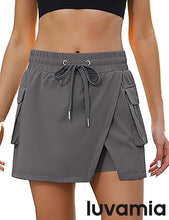 LUVAMIA Women's Active Breathable High Waisted Regular Relaxed Fit Shorts Skort.