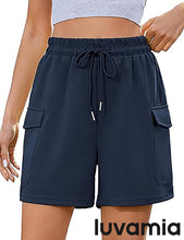 LUVAMIA Women's Wide Leg Lounge Shorts Elastic Waist Drawstring Sport Brief Casual Comfy Cozy Shorts