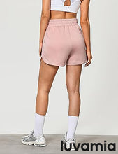 LUVAMIA Women's Brief High-Waisted Elastic-Waist Athletic Wide-Leg Shorts