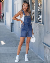 luvamia FleXclusive Denim Overalls for Women Loose Fit Baggy Jean Shorts Overall Bib Summer Casual Stretchy Adjustable Shortalls