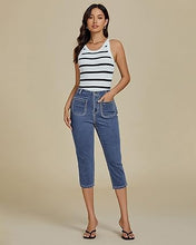 LUVAMIA Women's Casual Jegging Capri Denim Slim Straight High Waist Jeans
