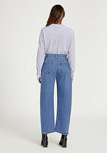 LUVAMIA Women's Barrel Style High Waist Jeans Regular Fit Slight Stretch with pocket