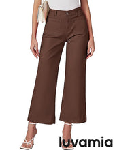 luvamia Wide Leg Jeans for Women Trendy High Waisted Flare Jeans Cropped Denim Pants Stretchy Baggy with Patch Pockets