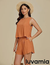 LUVAMIA Women's Sleeveless Casual 2 Piece Blazer Vest Suits