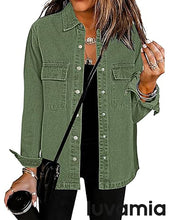 luvamia 2025 Jean Jackets for Women Fashion Oversized Button Down Denim Jacket Western Fall Shacket Jacket with Pockets