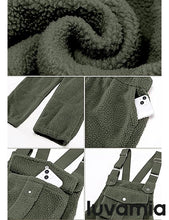 Women's No Stretch Adjustable Fleece Overalls Casual Jumpsuits With Pockets