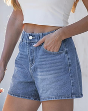 luvamia FleXclusive Jean Shorts for Women High Waisted Baggy Wide Leg Elastic Waist Mom Denim Shorts 4" Inseam Casual Summer Jorts