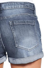 luvamia Women's Casual Ripped Denim Shorts Mid Rise Stretch Folded Hem Short Jeans