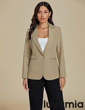 LUVAMIA Women's Classic Button Blazer Single Jacket Coat Long Sleeve