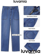luvamia FleXclusive Women's Jeans High Waisted Straight Leg Tummy Control Stretchy Denim Pants Trendy Patch Pocket Trouser Jeans