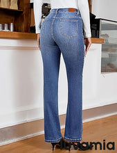 luvamia Bootcut Jeans for Women Trendy High Waisted Classic Boot Cut Stretchy Denim Pants Patch Pocket Trouser Jeans