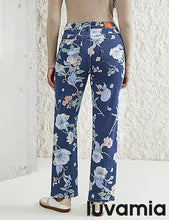luvamia Straight Leg Jeans for Women Floral Printed High Waisted Trendy Cute Vintage Stretchy Denim Pants Boho Jeans