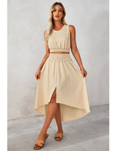 LUVAMIA Women Business Elegant Skirt High-Waist Matching Short Crop Top