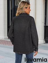 luvamia 2025 Jean Jackets for Women Fashion Oversized Button Down Denim Jacket Western Fall Shacket Jacket with Pockets