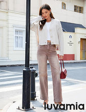 LUVAMIA Women's Wide-leg Jeans High Waist Fashion Jeans Trousers Jeans Versatile Commuter Style