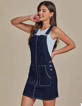 luvamia Women's Casual Straps Denim Overall Pinafore Dress with Pocket