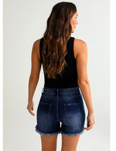 luvamia Jean Shorts for Women High Wasited Trendy Stretchy Crossover Wasit Denim Shorts Raw Hem Casual Summer Pockets
