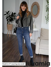 LUVAMIA Women's Full Length High Waist Skinny Fit Denim Slight Stretch Slim Jeans