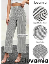 luvamia Stripe High Waist Wide Leg Jeans for Women